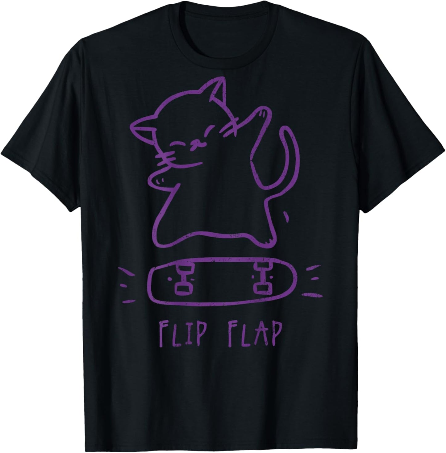 Hip Hop Cat Y2K Retro Vintage Edgy Back Print Streetwear Cat Women Kids T-Shirt - T-Shirt | Black