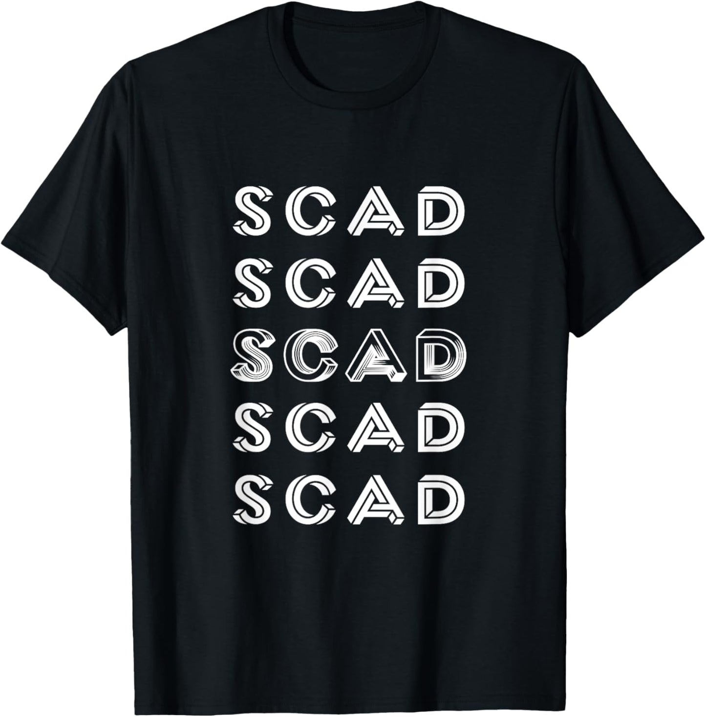 SCAD 3D M.C. Escher Style College T-Shirt - T-Shirt | Black