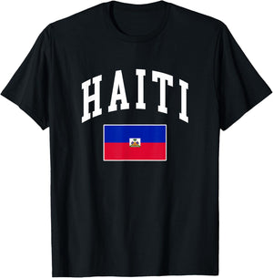 Haiti Haitian Flag Retro Vintage Classic Graphic T-Shirt - T-Shirt | Black