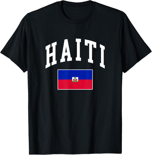 Haiti Haitian Flag Retro Vintage Classic Graphic T-Shirt - T-Shirt | Black