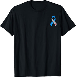 Support Squad Type 1 Diabetes Awareness T1D Blue Ribbon T-Shirt - T-Shirt | Black