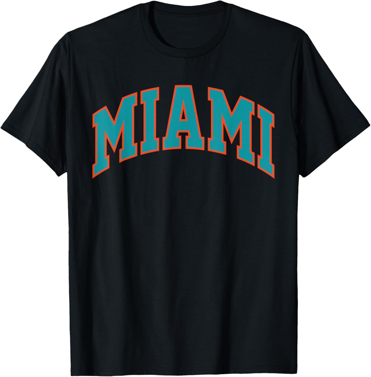 Retro Miami Men Miami Women Vintage Classic Aqua Orange FL T-Shirt - T-Shirt | Black