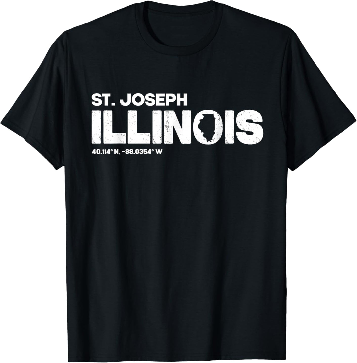 St Joseph Illinois State Roots Typography Design T-Shirt - T-Shirt | Black