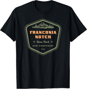Franconia Notch State Park New Hampshire Retro Vintage T-Shirt - T-Shirt | Black