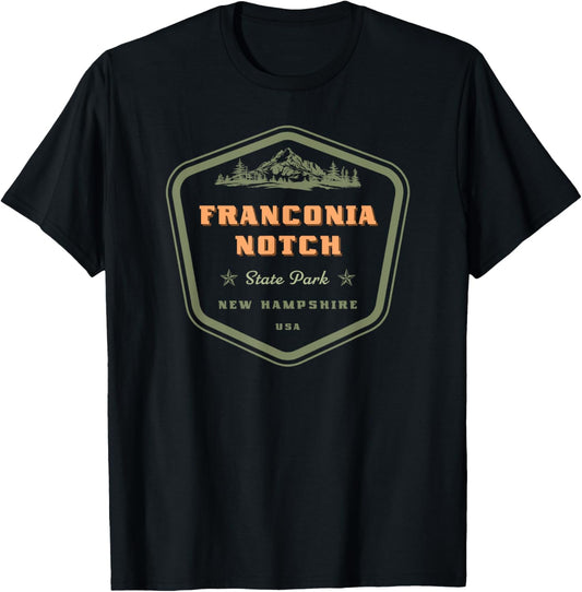 Franconia Notch State Park New Hampshire Retro Vintage T-Shirt - T-Shirt | Black