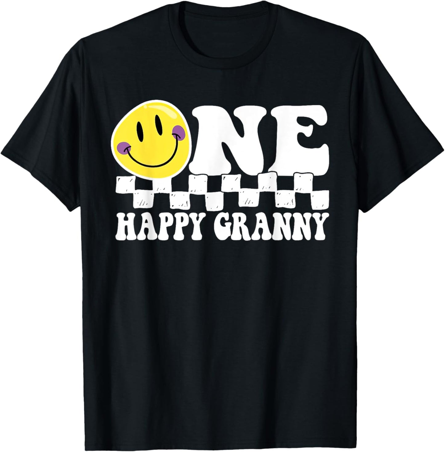 One Happy Dude Granny 1st Birthday Family Matching T-Shirt - T-Shirt | Black