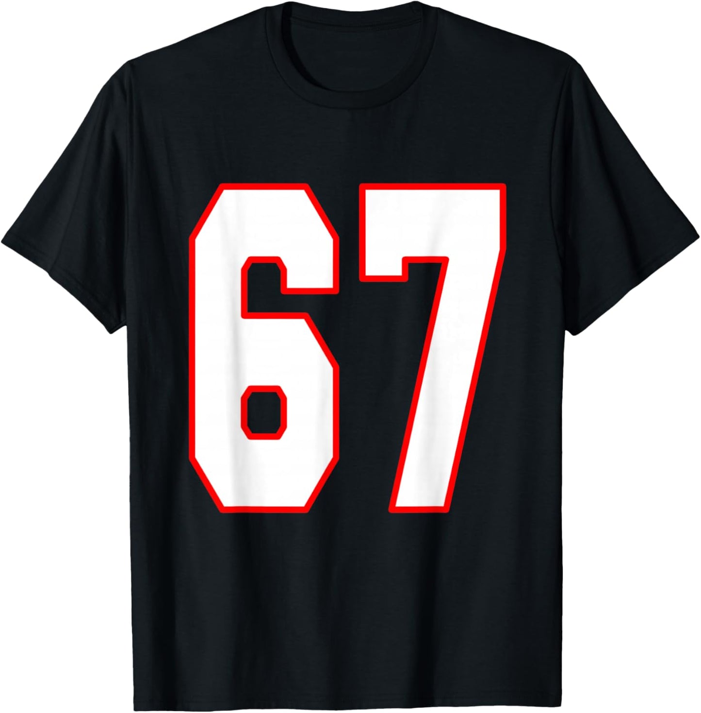 Number 67 American Football T-Shirt - T-Shirt | Black