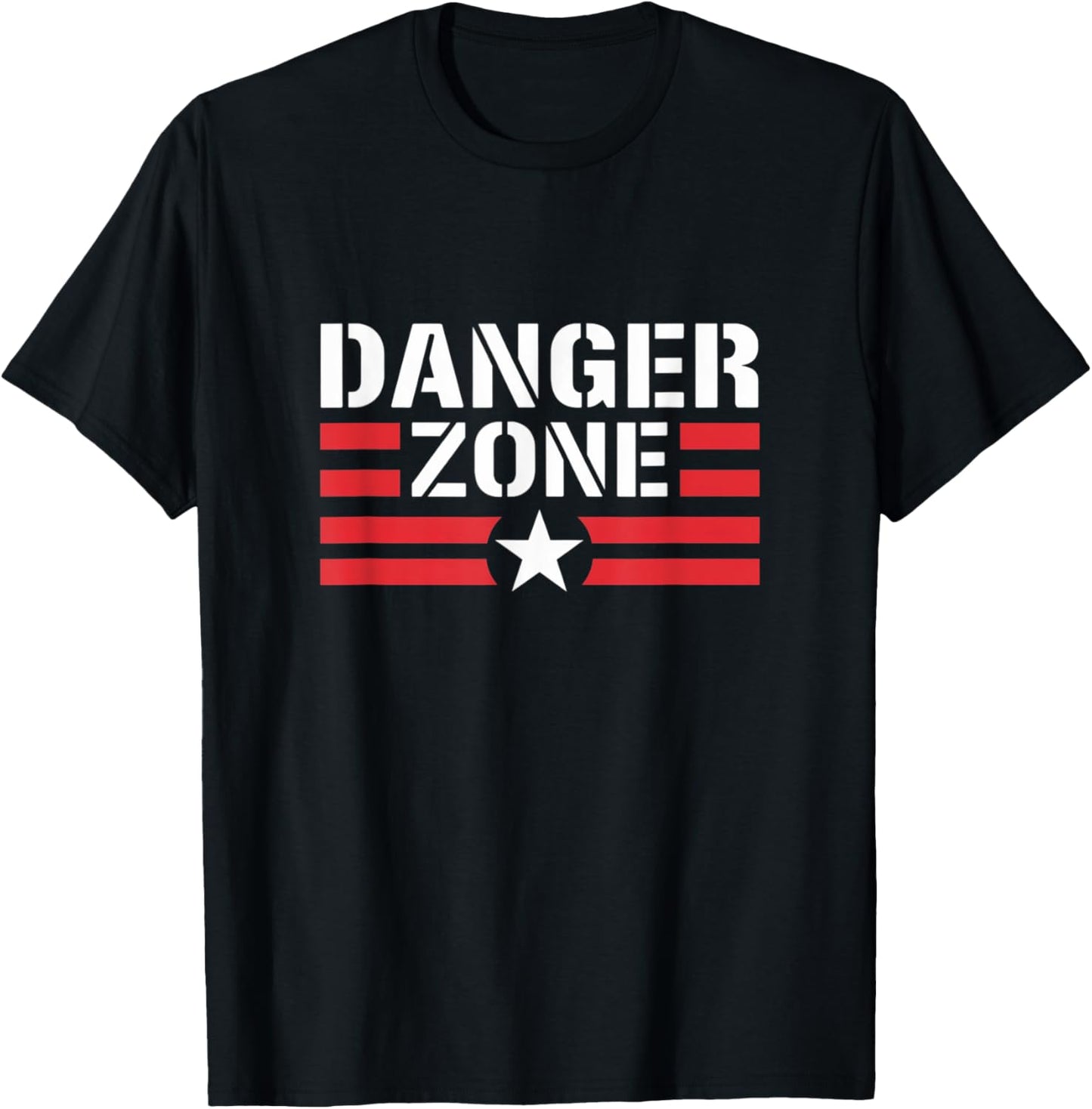 Danger Zone Graphic Novelty Design T-Shirt - T-Shirt | Black