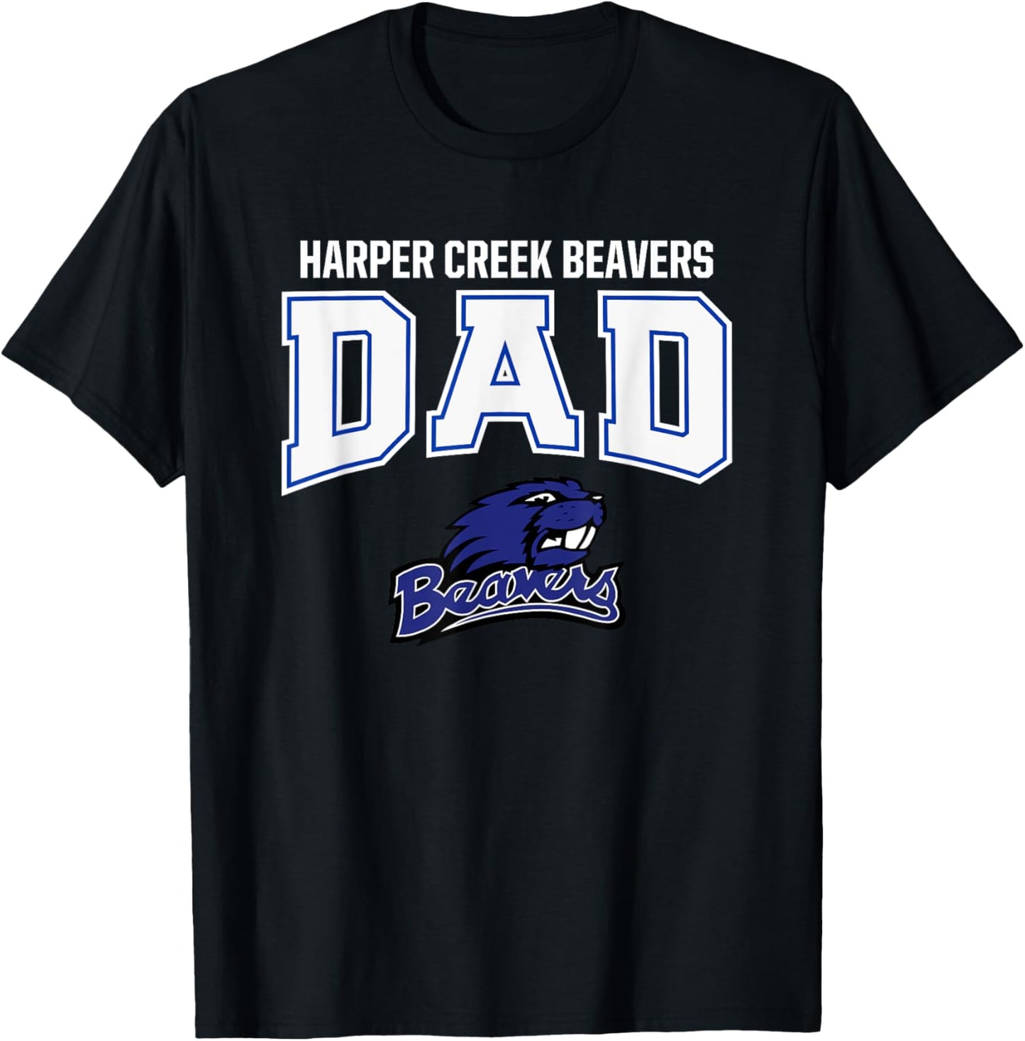 Harper Creek Beavers Logo Dad HS T-Shirt - T-Shirt | Black