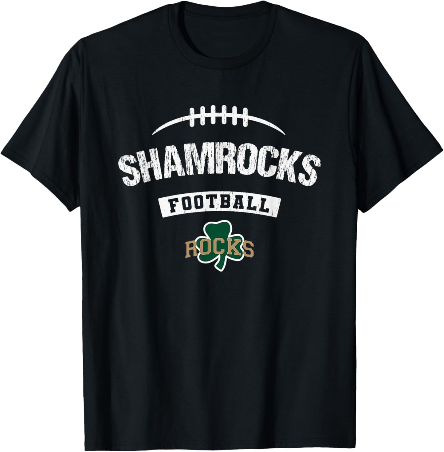 Westfield Shamrocks Logo Football Distressed HS T-Shirt - T-Shirt | Black