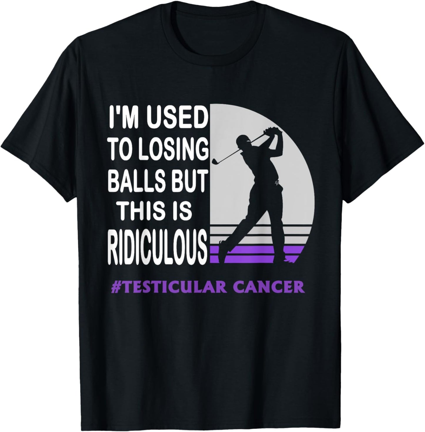 Testicular Cancer Awareness Survivor Funny Golf Player T-Shirt - T-Shirt | Black