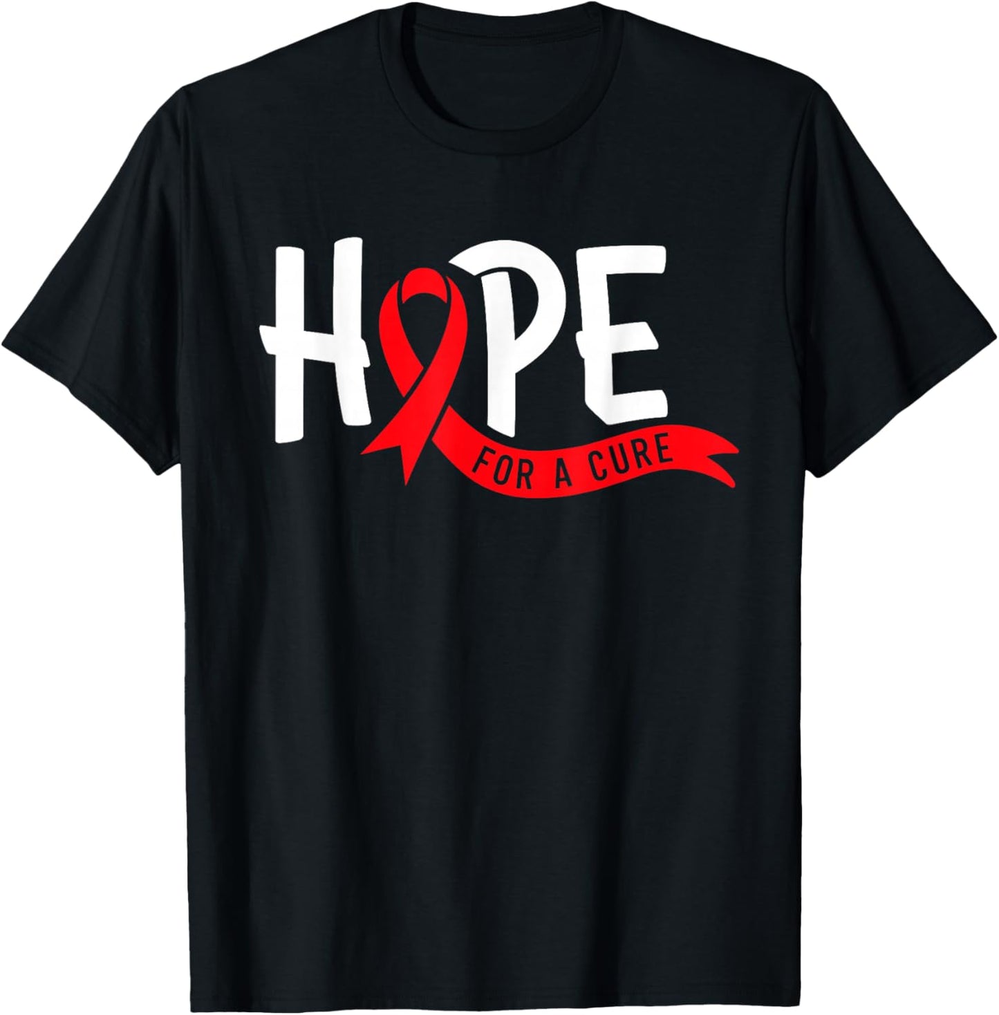 Aids Hope Red Ribbon World Aids Day Hiv Aids Awareness T-Shirt - T-Shirt | Black
