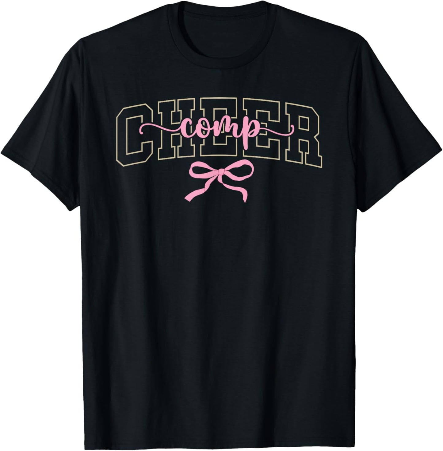Cheer Comp Day Cheerleader Competition Day Coquette T-Shirt - T-Shirt | Black