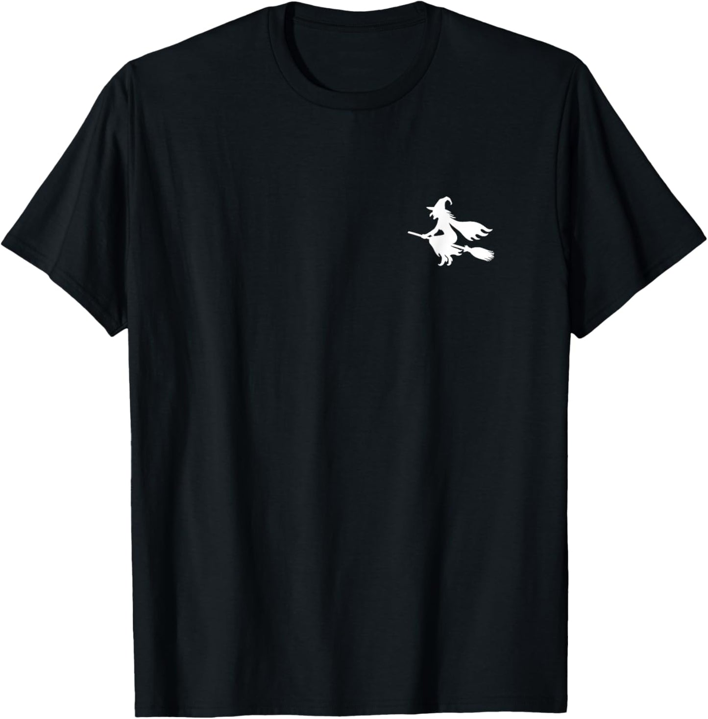 Witch On Broomstick Halloween Subtle Minimal Funny Costume T-Shirt - T-Shirt | Black