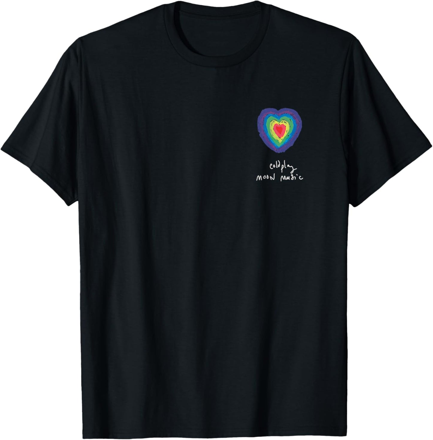 Coldplay Moon Music Heart Amazon Exclusive T-Shirt - T-Shirt | Black