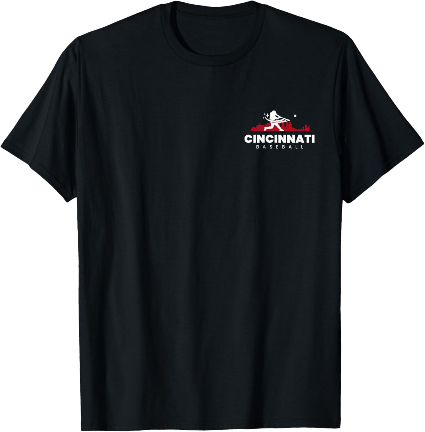 Cincinnati Baseball Vintage Minimalist Retro Baseball Lover T-Shirt - T-Shirt | Black