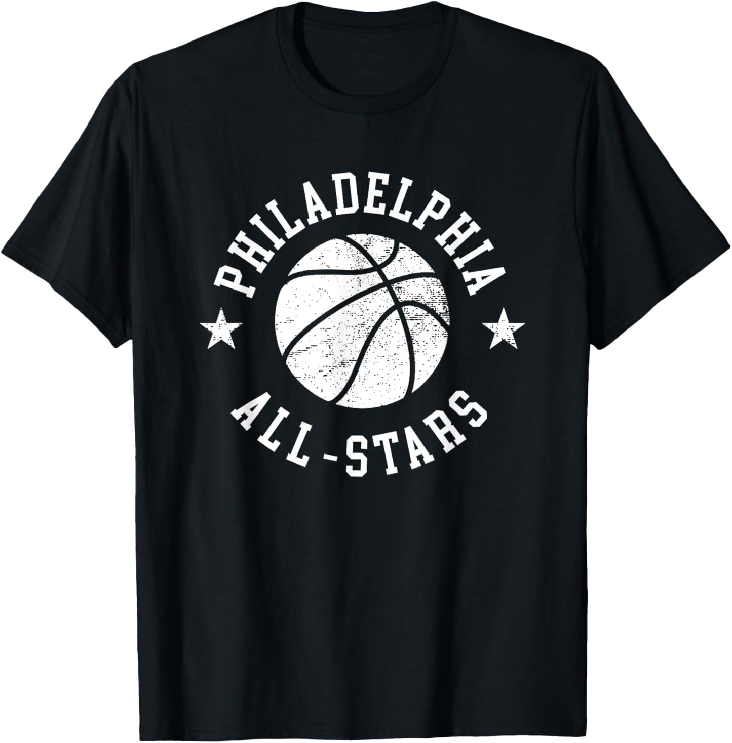 Philadelphia Vintage All-Stars Retro 80s Basketball T-Shirt - T-Shirt | Black