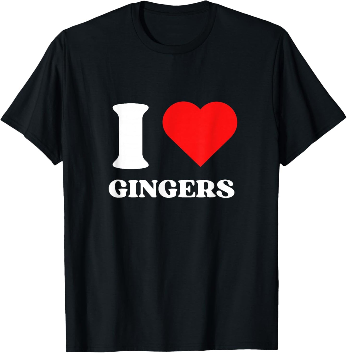 I Love Gingers I Heart Gingers Y2k Aesthetic Red Heart T-Shirt - T-Shirt | Black