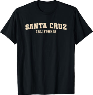 Retro Vintage Surfing & Skateboard Graphic Design Santa Cruz T-Shirt - T-Shirt | Black