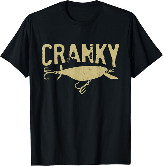 Funny Cranky - Crankbait Fishing Lure Humor Fishermen T-Shirt - T-Shirt | Black
