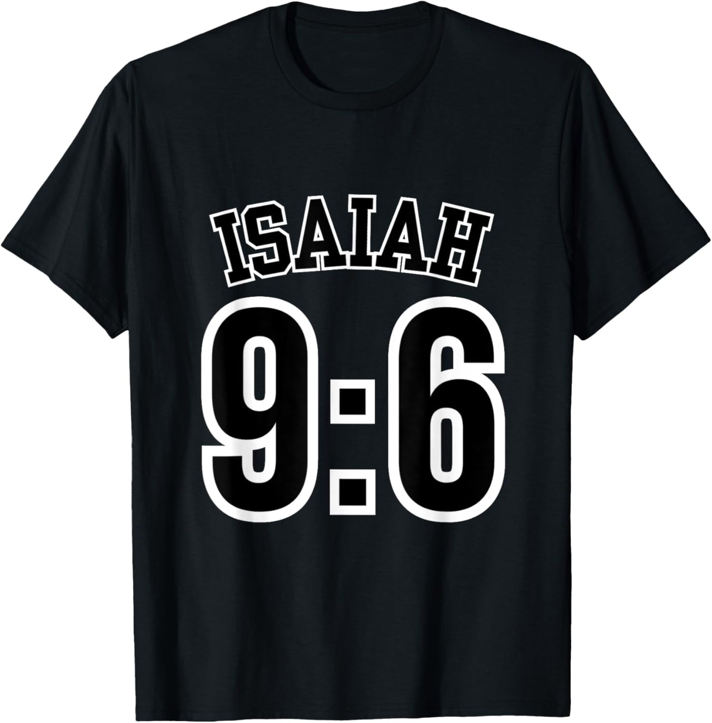 Isaiah 9:6 Sports Jersey Christian Scripture Verse Design T-Shirt - T-Shirt | Black