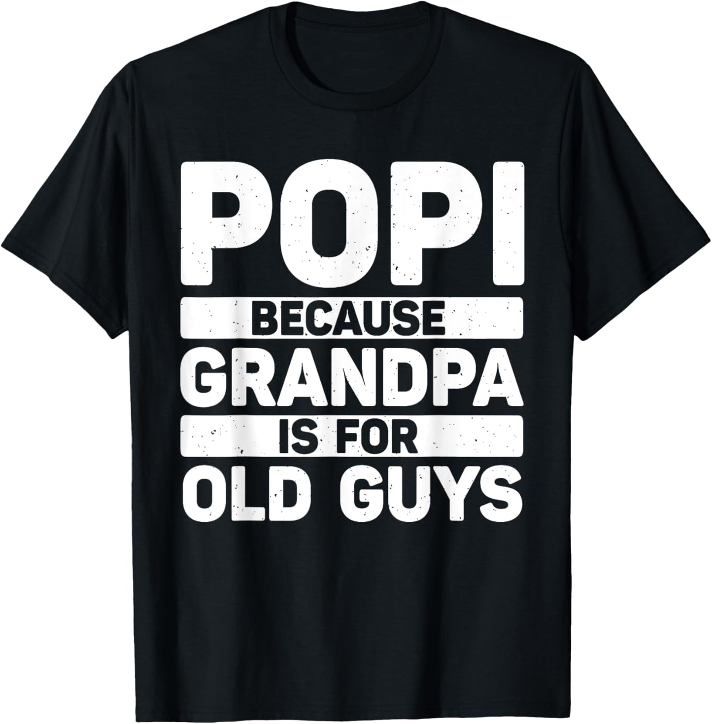 Popi Design For Grandpa From Grandkids Father's Day Popi T-Shirt - T-Shirt | Black