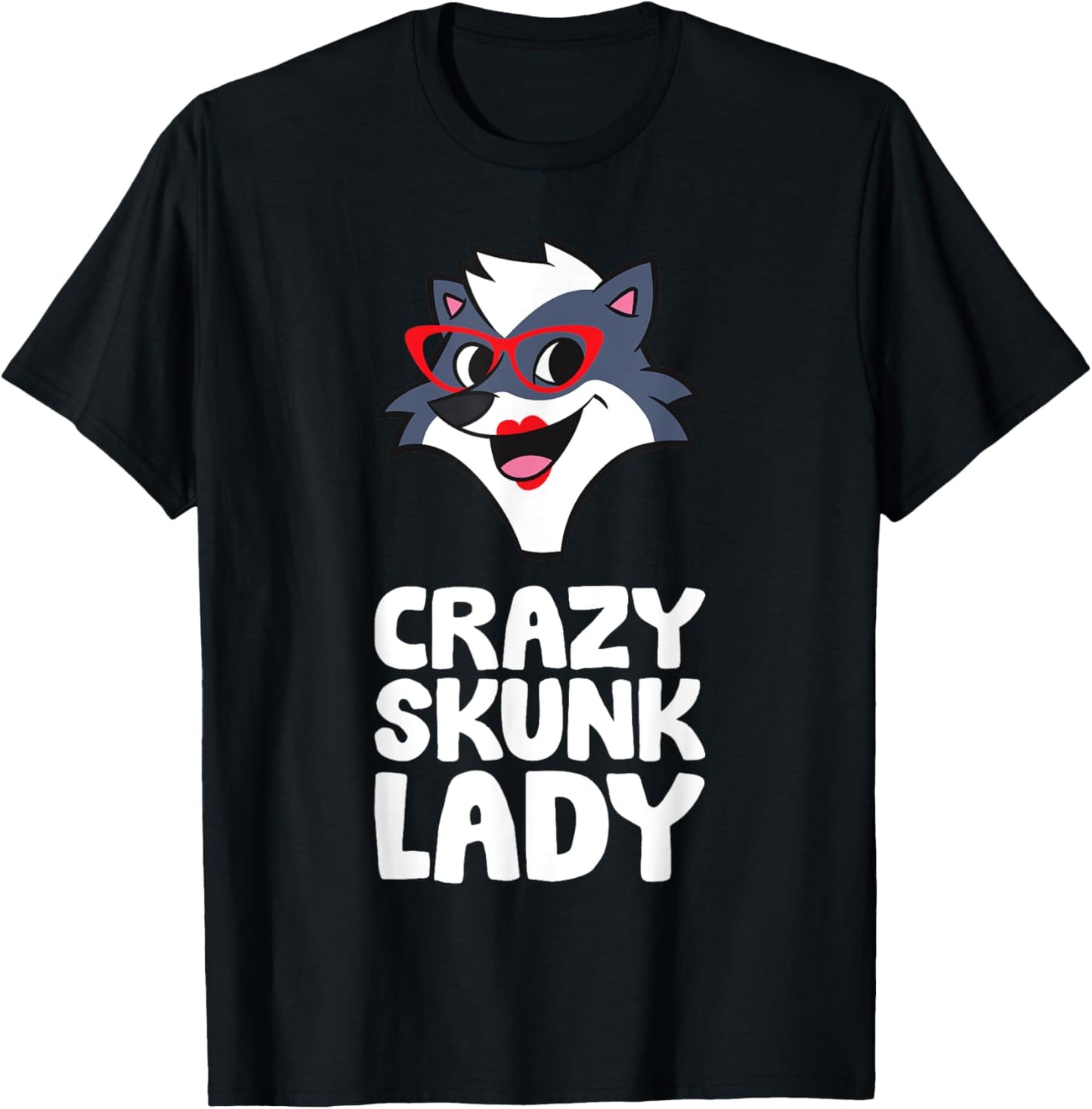 Crazy Skunk Lady T-Shirt - T-Shirt | Black