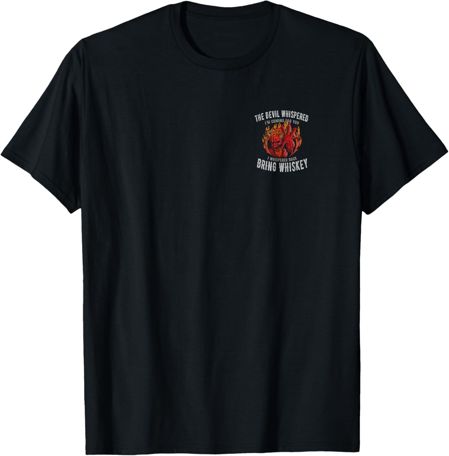 The Devil Whispered - Dark Gothic Whiskey Demon - Two Sided T-Shirt - T-Shirt | Black