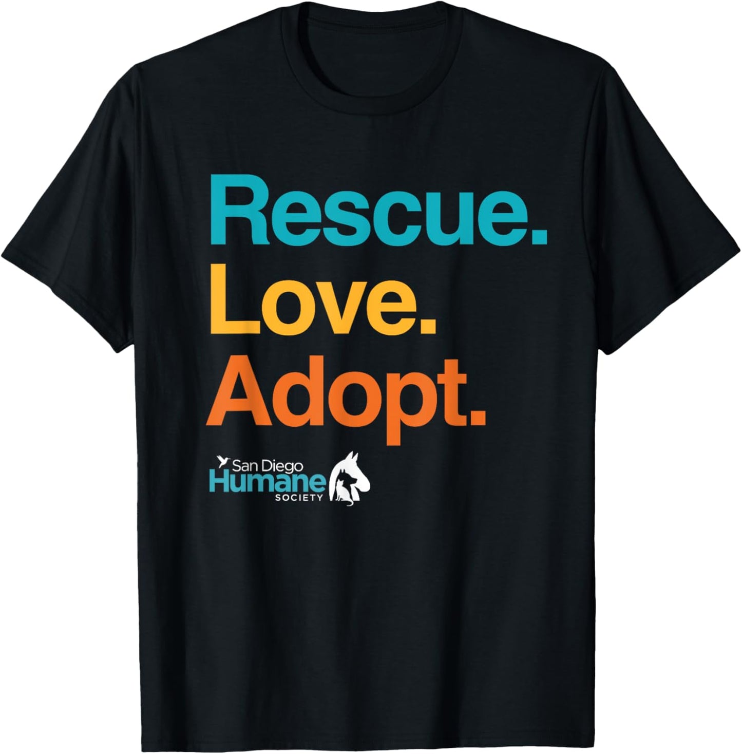 Rescue Love Adopt T-Shirt - T-Shirt | Black
