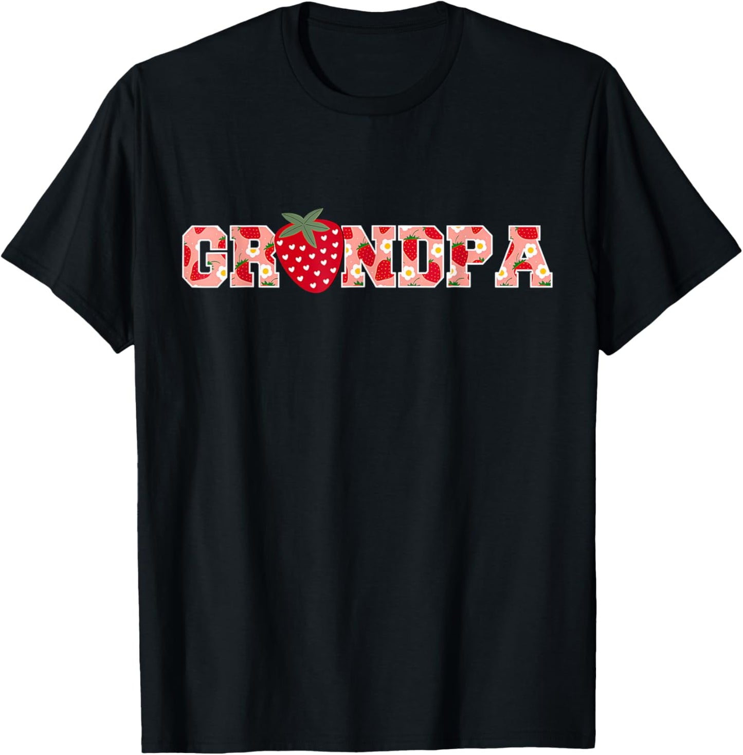 Funny Strawberry Grandpa Fruit 1St Birthday Family Matching T-Shirt - T-Shirt | Black