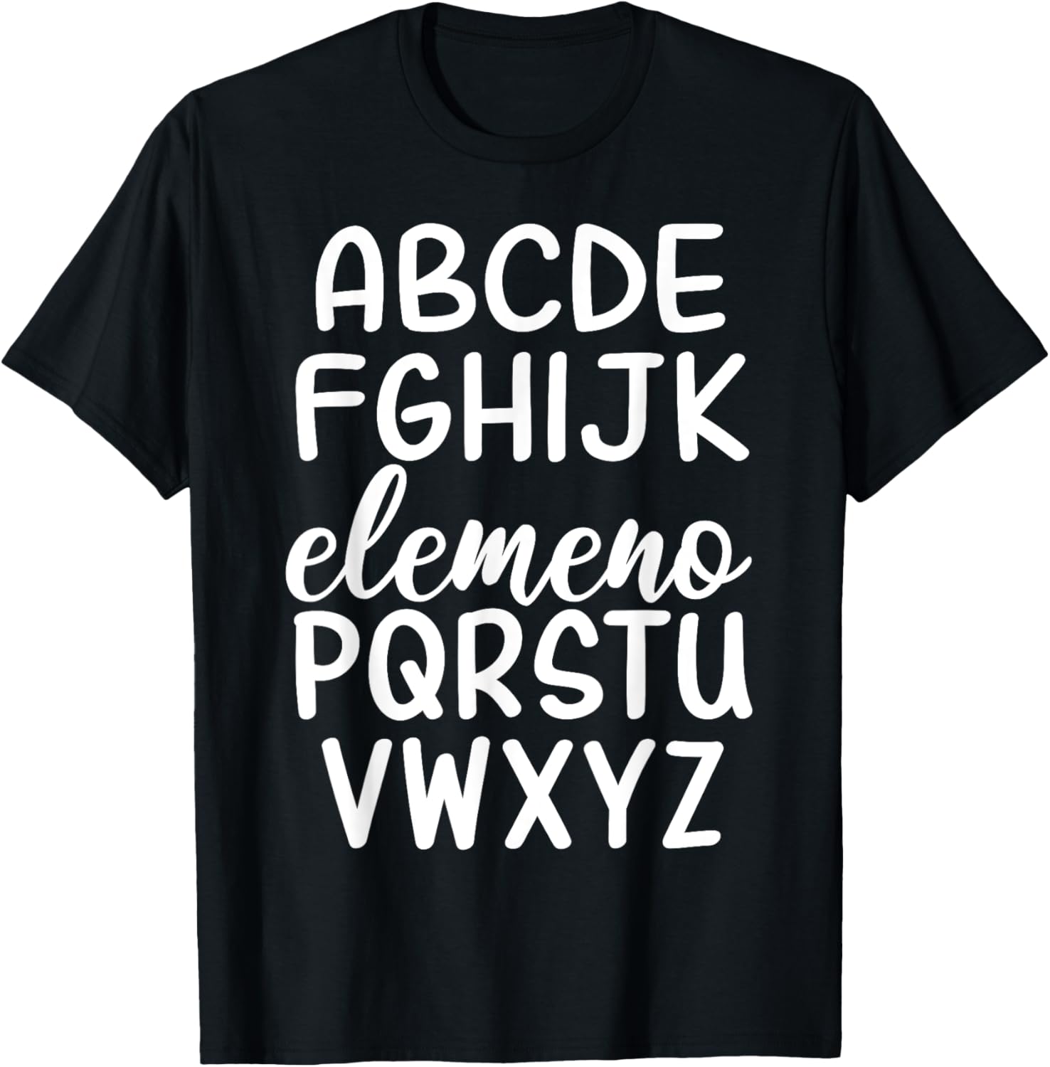 ABC Elemeno Kindergarten Teacher Cute Back to School T-Shirt - T-Shirt | Black