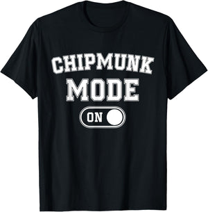 Chipmunk Mode On Costume Funny Cheek Stuffer Gift Animal T-Shirt - T-Shirt | Black