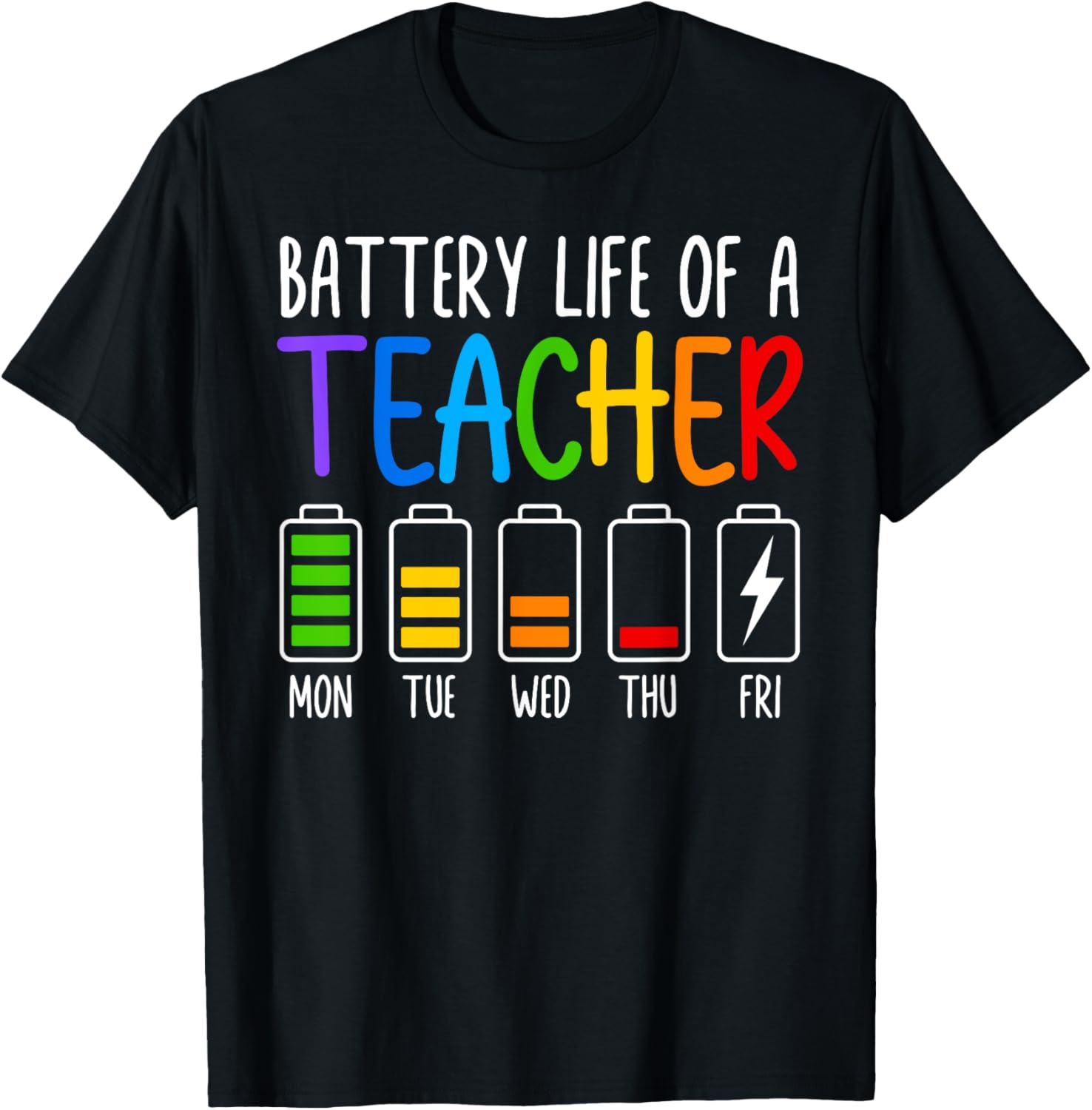 Battery Life Of A Teacher Funny School Teacher Appreciation Women T-Shirt - T-Shirt | Black