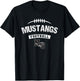North Shore Mustangs Logo Football Distressed HS T-Shirt - T-Shirt | Black