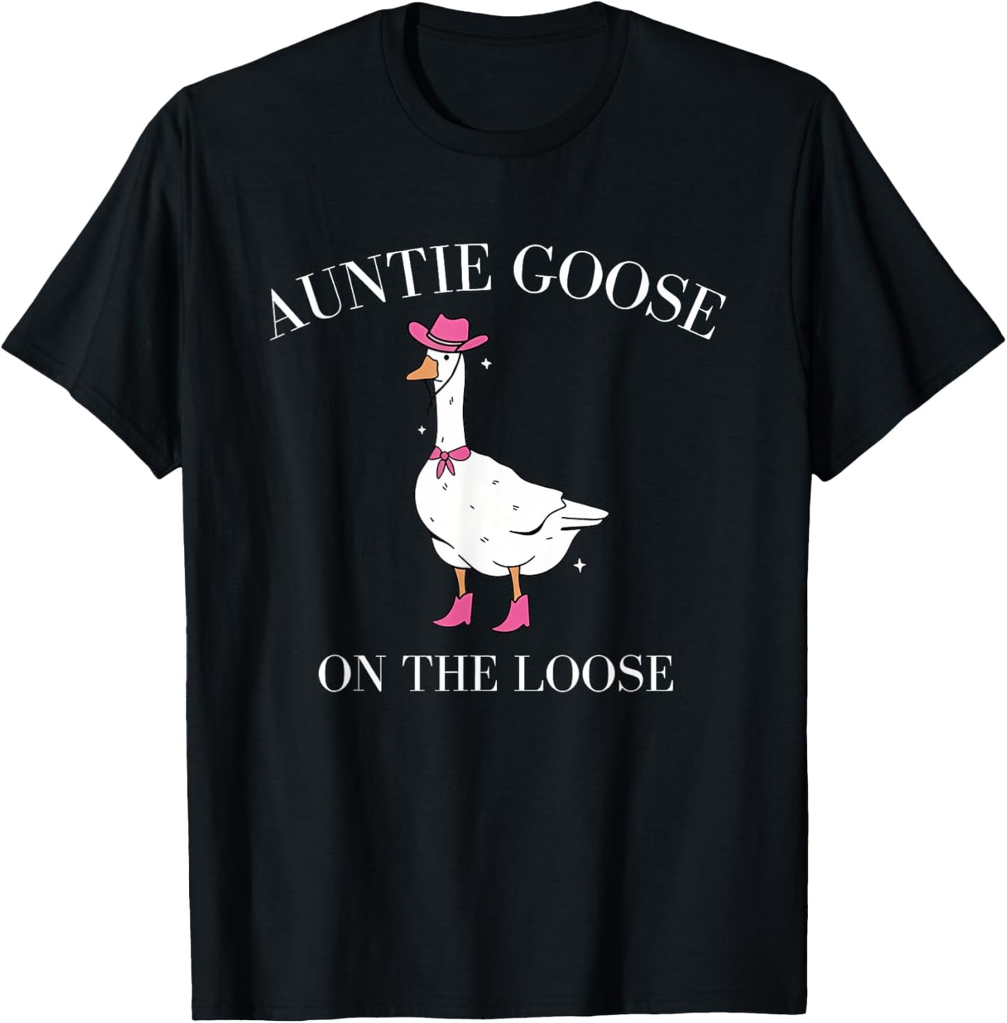 Auntie Goose On the Loose Cowgirl Western Country T-Shirt - T-Shirt | Black