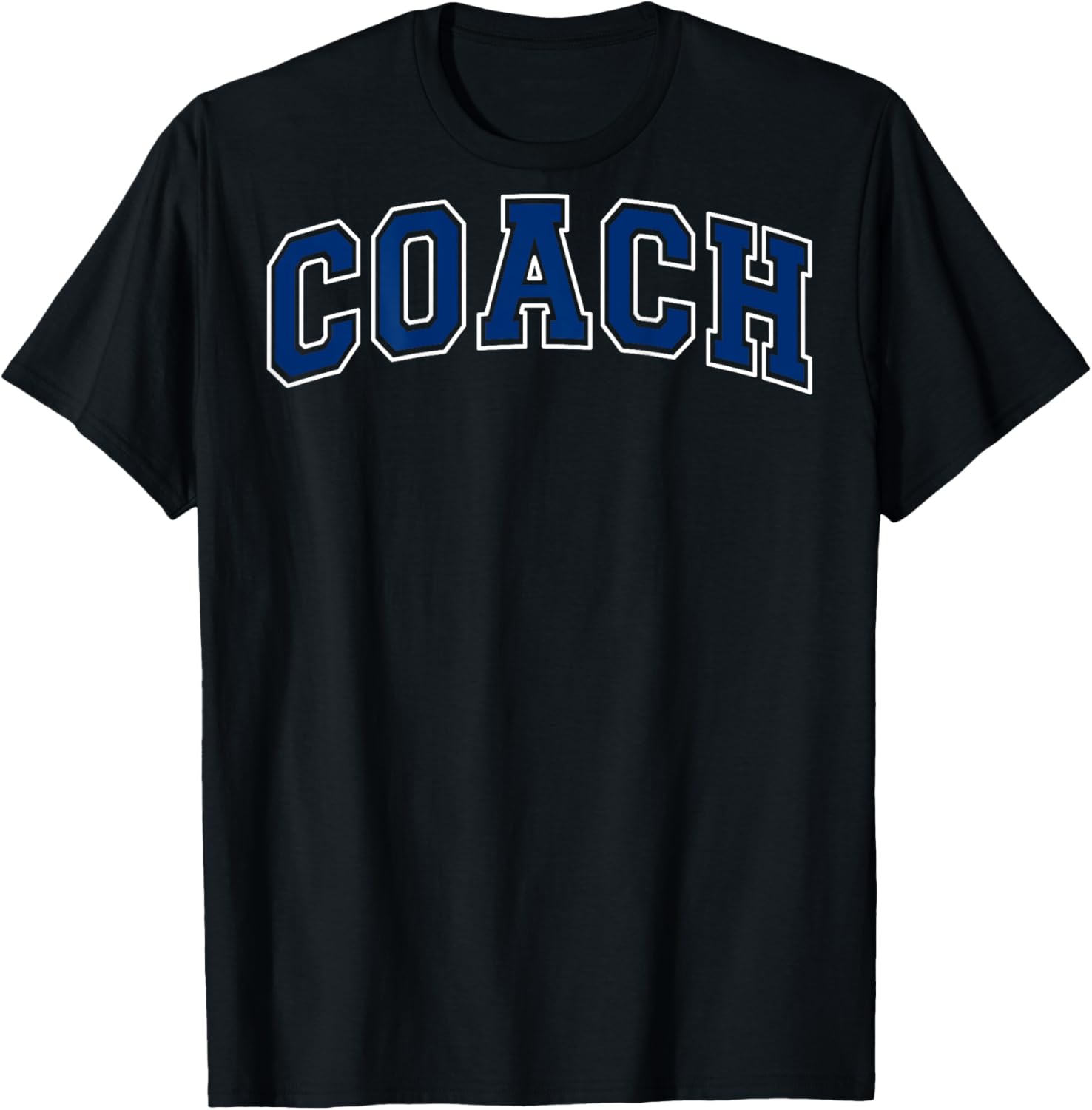 Coach Sports Trainer Vintage Varsity Blue White on the back T-Shirt - T-Shirt | Black