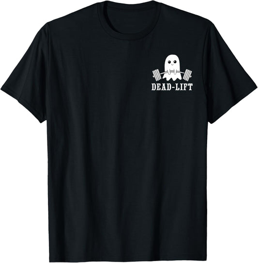 Dead Lift Ghost Gym Halloween Weight Lifting Workout Pocket T-Shirt - T-Shirt | Black