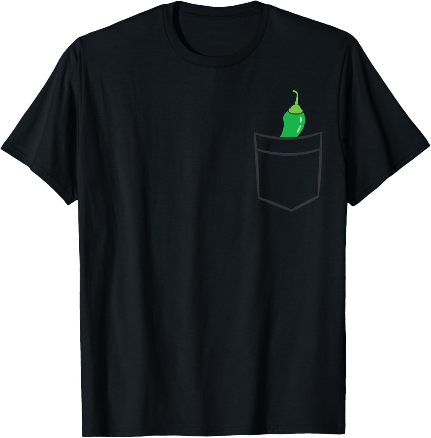 Jalapeño In A Pocket Green Pepper Jalapeno T-Shirt - T-Shirt | Black