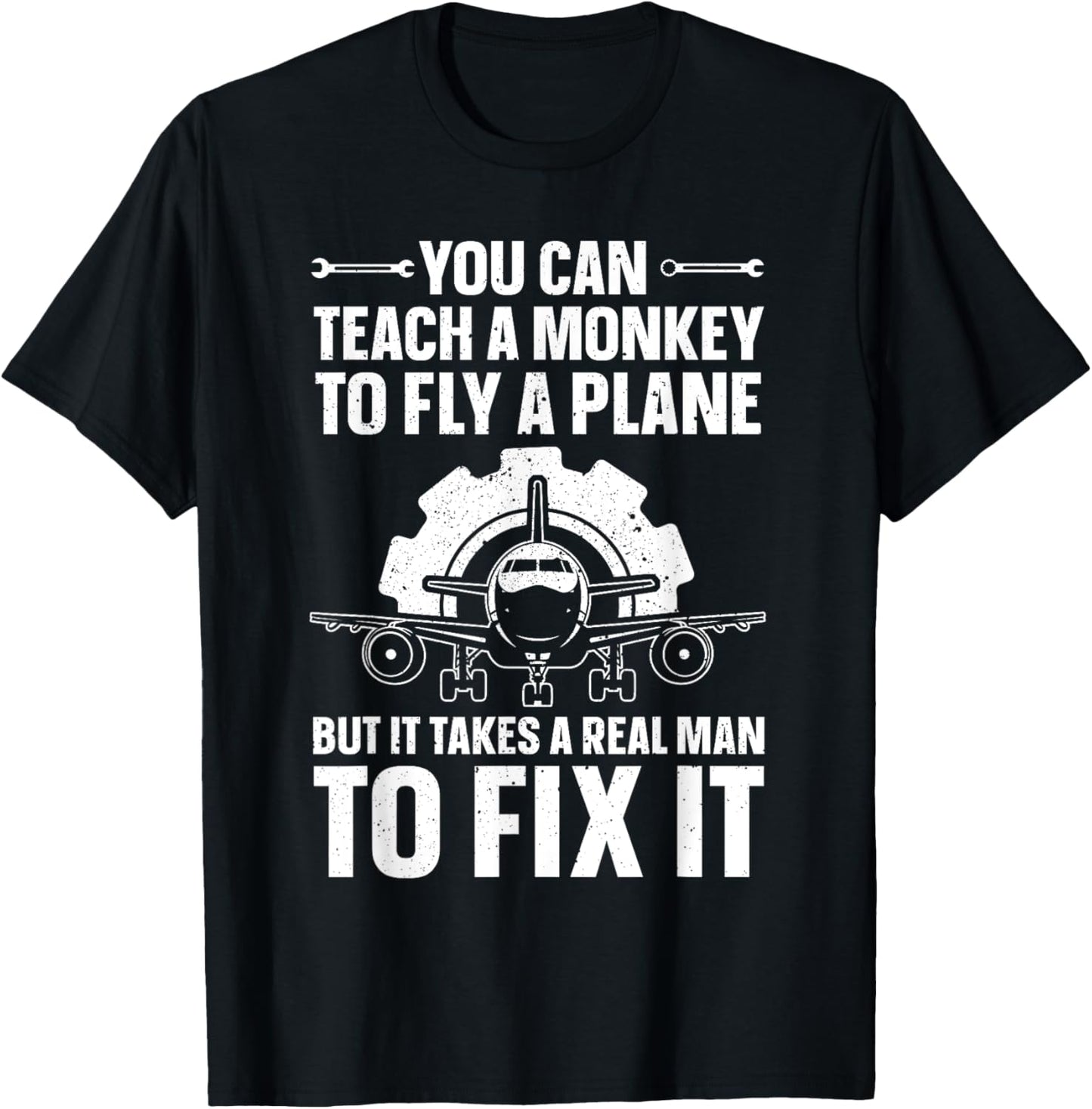 Funny Aircraft Mechanic Art Boys Aircraft Technician T-Shirt - T-Shirt | Black