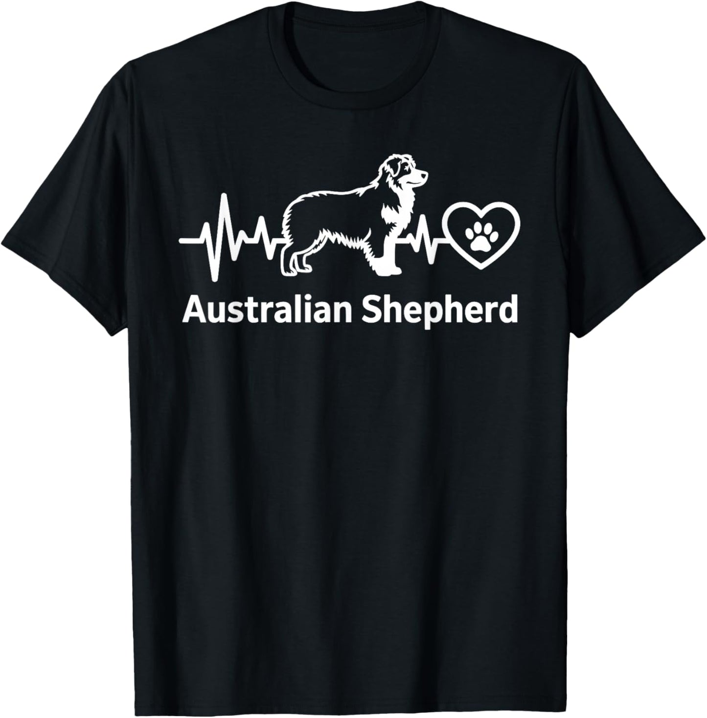 Funny Australian Shepherd Art Women Kids Aussie T-Shirt - T-Shirt | Black