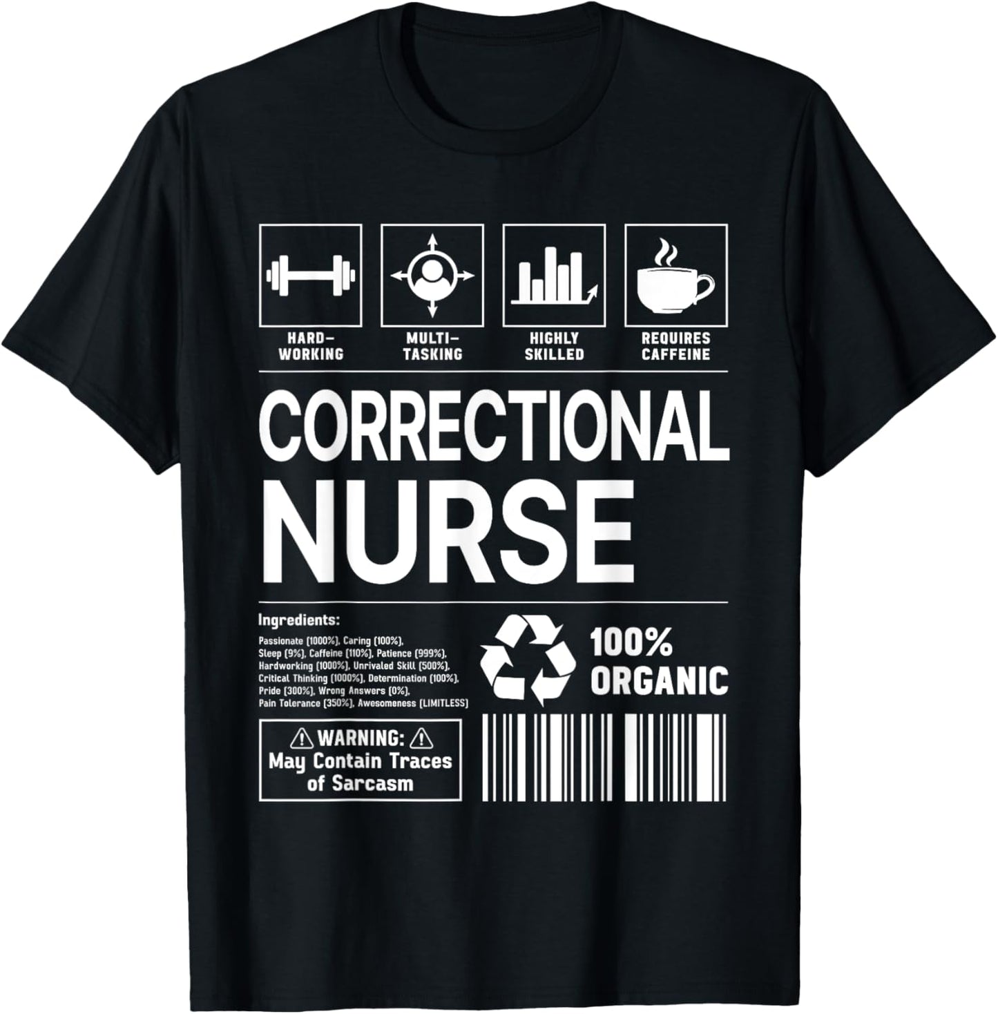 Correctional Nurse Handling Information T-Shirt - T-Shirt | Black