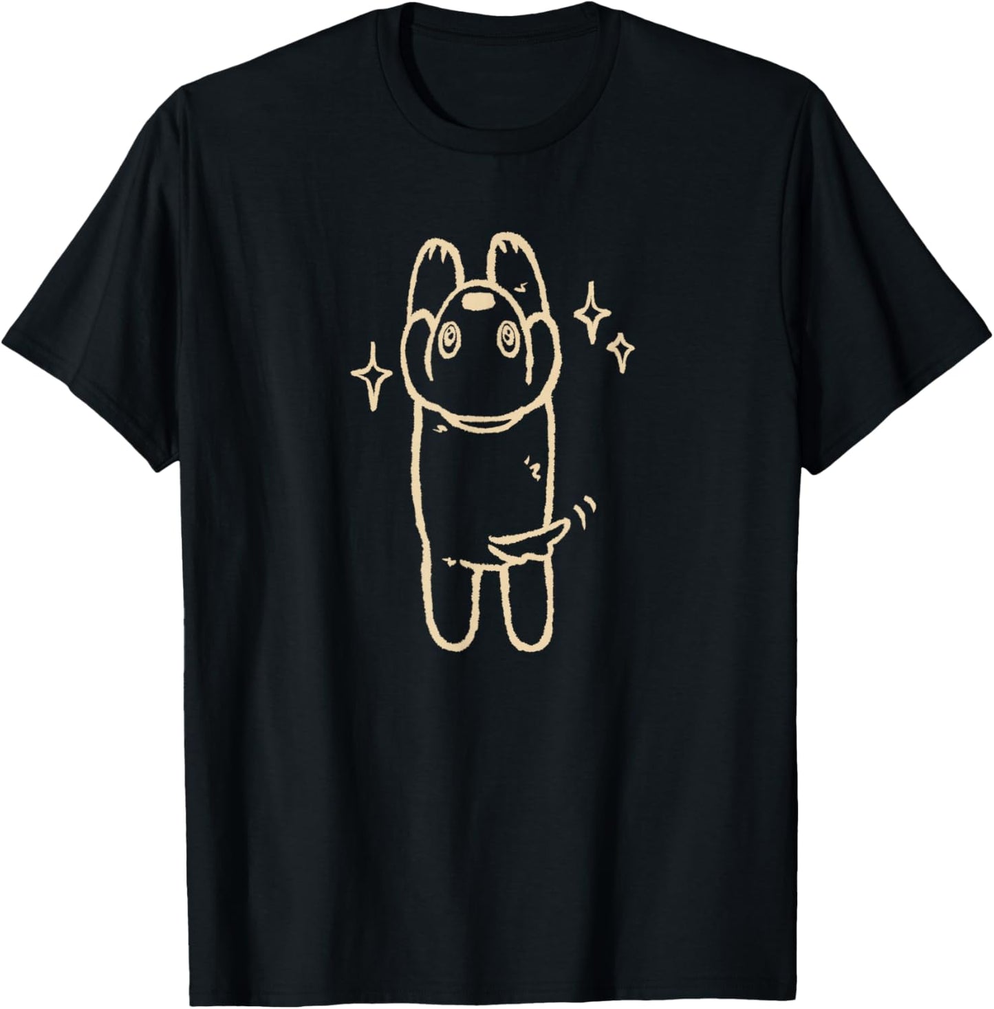 90s Y2K Cute Happy Pooch Dog Mutt T-Shirt - T-Shirt | Black