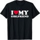 I Love My Girlfriend Heart Family Funny T-Shirt - T-Shirt | Black