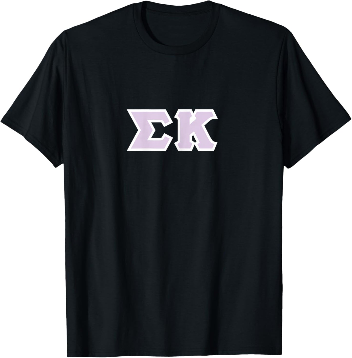 Sigma Kappa Officially Licensed Purple and White Lettered T-Shirt - T-Shirt | Black