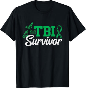 Traumatic Brain Injury Awareness TBI Survivor TBI Warrior T-Shirt - T-Shirt | Black