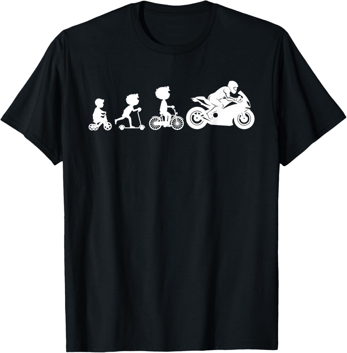 Biker Evolution Supersportler Wheelie Motorrad Mann Frau T-Shirt - T-Shirt | Black