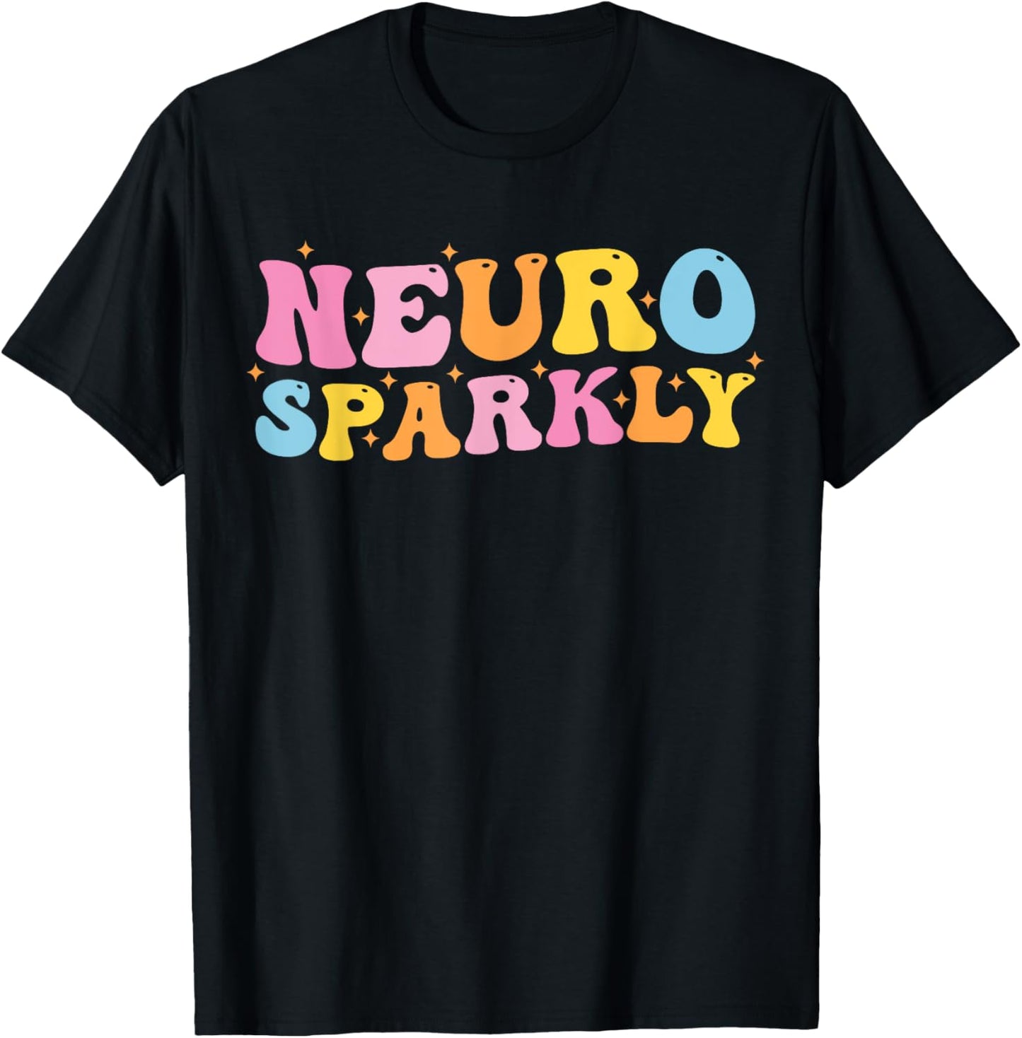 Neuro Sparkly NeuroDiversity Unicorn ADHD Awareness Groovy T-Shirt - T-Shirt | Black