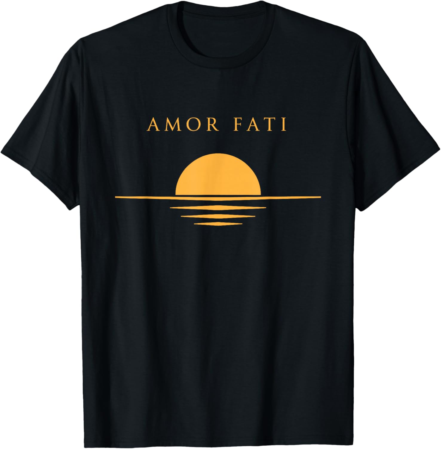 Amor Fati Stoic Philosophy Quote Marcus Aurelius Meditation T-Shirt - T-Shirt | Black