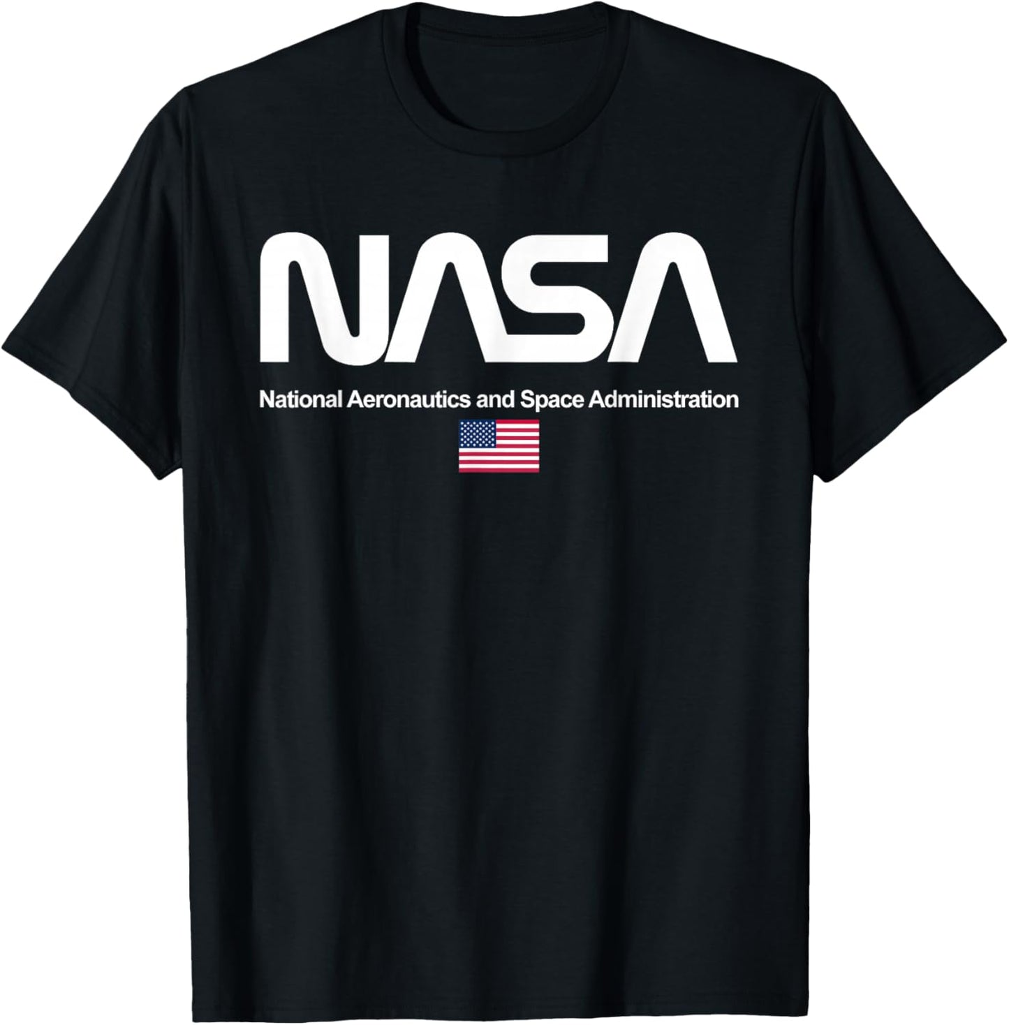 NASA Worm Logotype - Symbol of NASA T-Shirt - T-Shirt | Black