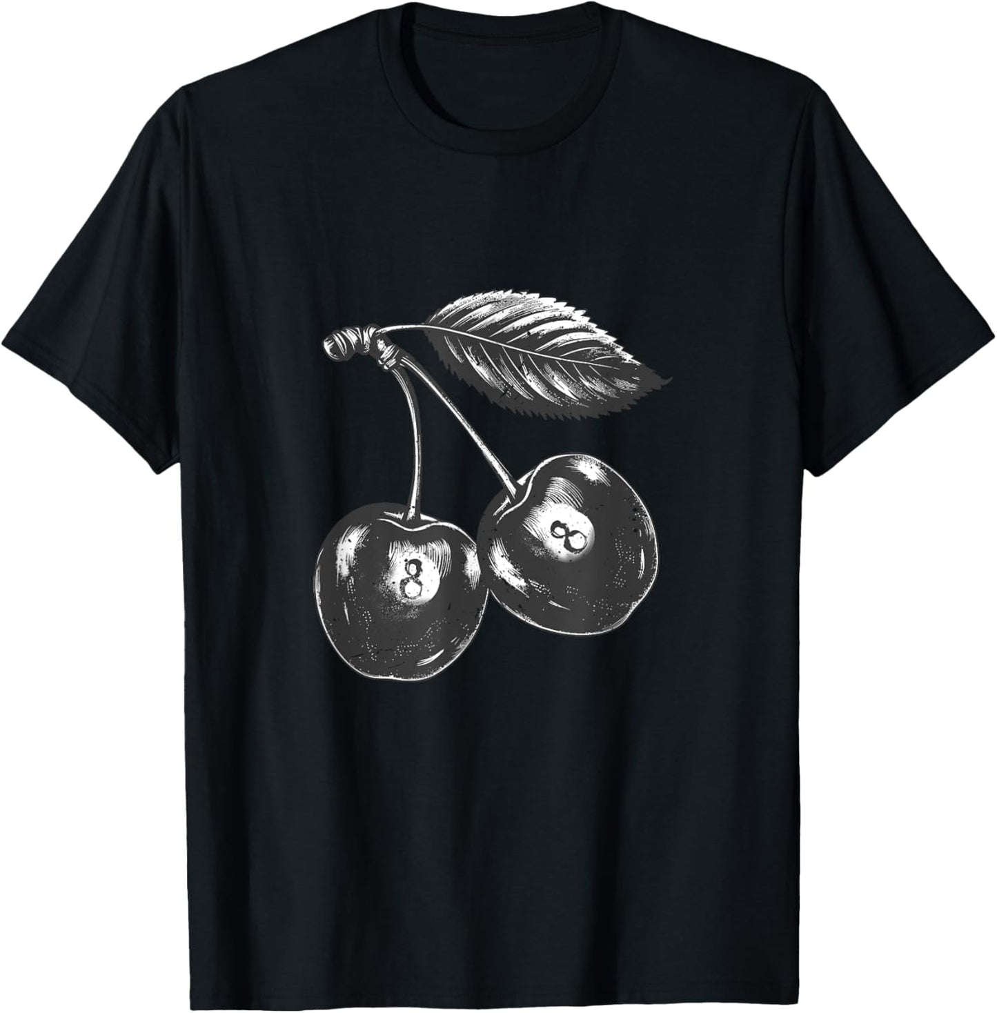 Ball 8 Black Cherry Snooker Billiard Ball In The Of Cherries T-Shirt - T-Shirt | Black